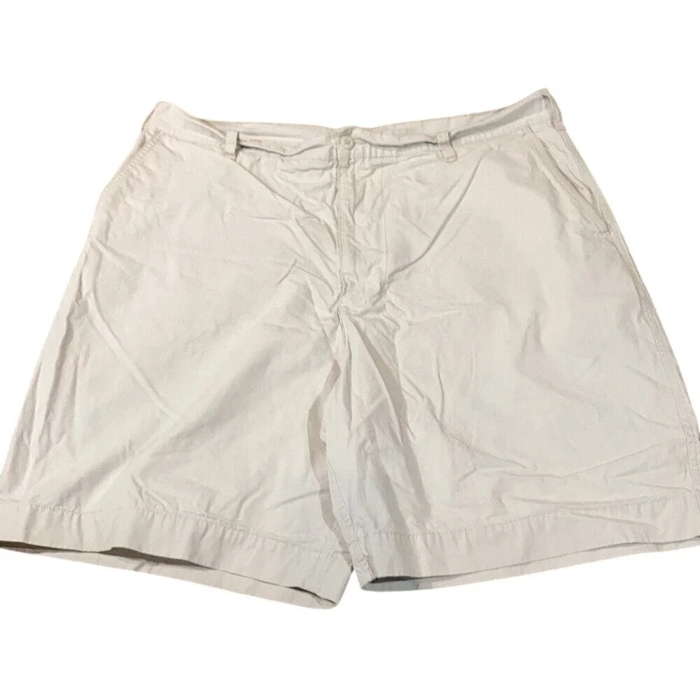 Route 66‎ Mens Beige Khaki Shorts Size 38 Cotton Flat Front Casual Chino Shorts